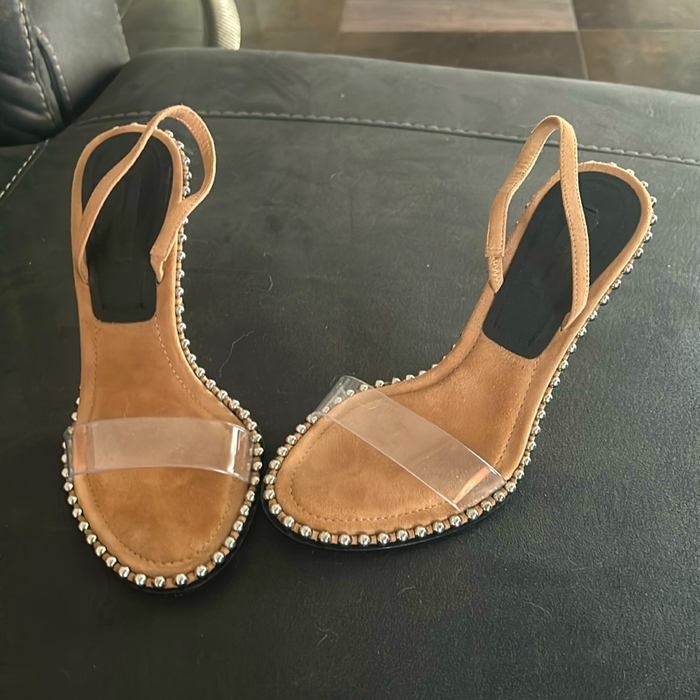 Alexander Wang Tan Suede Nova Slingback Sandal